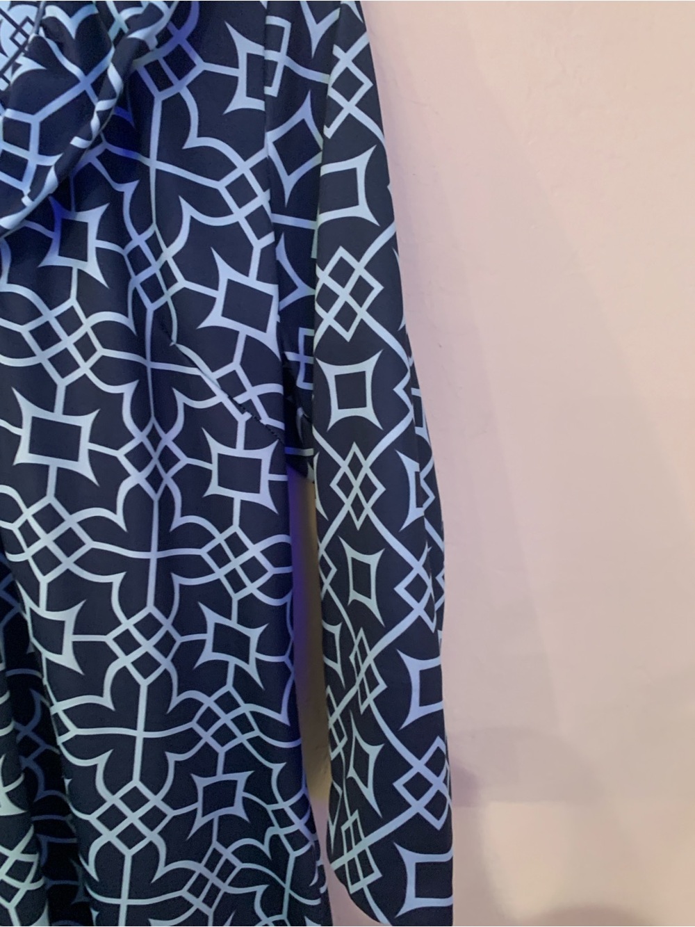 Gretchen Scott Navy & Light Blue Geometric Print Dress Size S - Picture 9 of 9